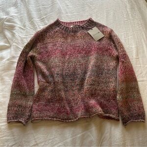 Design by Si Multicolor Cowl-Style Knit Sweater in Pink Blend NWT